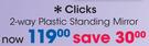 Clicks 2 Way Plastic Standing Mirror