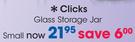 Clicks Small Glass Storage Jar