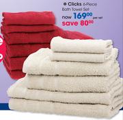Clicks 6 Piece Bath Towel Set-Per Set