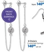 Claire's Crystal Ball Earrings-Per Set