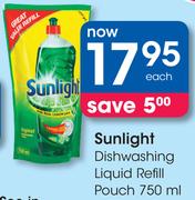 Sunlight Dishwashing Liquid Refill Pouch-750ml