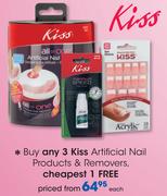 Kiss Artificial Nail Products & Removers-Each