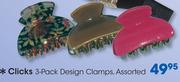 Clicks 3 Pack Design Clamps Assorted