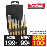 Tomihawk 6 Pce Pin Punch And Chisel Set-Per Set