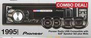 Pioneer Radio USB Compatible With 6x9" Speaker Set Plus Mids-Per Combo