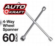 Auto Kraft 4 Way Wheel Spanner-Each