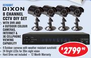 Dixon 8 Channel CCTV DIY Set With DVR And 4 Outdoor Colour Cameras RD1608HT