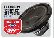 Dixon 1200W 12" Subwoofer DNTS307