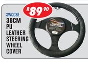 38cm PU Leather Steering Wheel Cover SWC038