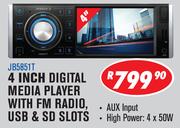 Jebson 4 Inch Digital Media Player With FM Radio, USB & SD Slots JB5851T