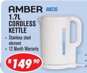 Amber 1.7Ltr Cordless Kettle AM230