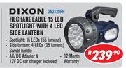 Dixon Rechargeable 15 LED Spotlight With 4 LED Side Lantern DN2129RH