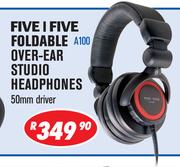Five I Five Foldable Over Ear Studio Headphones 50mm Driver A100