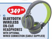 Bluetooth Wireless On Ear Headphones With Optional Wired Connection Cable Supplied K5