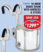 Sanchez 14 Inch Snare Drum With Harness & Sticks FTJB1410