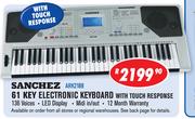 Sanchez 61 Key Electronic Keyboard With Touch Response ARK2188