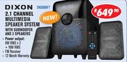 Dixon 2.1 Channel Multimedia Speaker System With Subwoofer And 2 Speakers DN3696FT