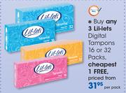 Lil-Lets Digital Tampons 16 Or 32 Packs-Per Pack