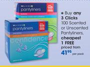 Clicks 100 Scented Or Unscented Pantyliners-Per Pack