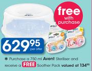 Avent Sterliser And A Free Soother Pack-Per Offer