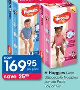 Huggies Gold Disposable Nappies Jumbo Pack Boy Or Girl-Per Pack