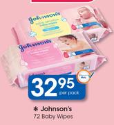 Johnson's 72 Baby Wipes-Per Pack