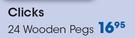 Clicks 24 Wooden Pegs-Per Pack