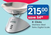 Clicks Stainless Steel Retro Digital Scale