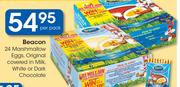 Beacon 24 Marshmallow Eggs, Original Covered In Milk, White Or Dark Chocolate-Per Pack
