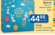 Clicks 20 Milk Chocolate Coated Mallow Eggs-Per Pack