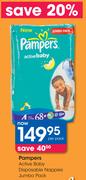Pampers Active Baby Disposable Nappies Jumbo Pack