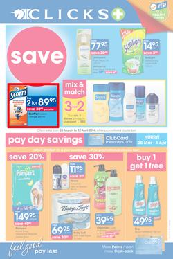 Clicks : Pay Less  (25 Mar - 22 Apr 2014), page 1
