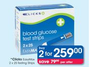 Clicks EasyMax 2x25 Testing Strips-2's