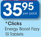 Clicks Energy Boost Fizzy Tablets-10's