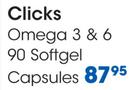 Clicks Omega 3 & 6 Softgel Capsules-90's