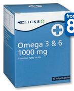 Clicks Omega 3 & 6 Softgel Capsules-300's