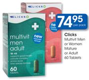 Clicks Multivit Men Or Women Mature Or Adult Tablets-60's