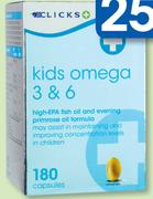 Clicks Kids Omega 3 & 6-180 Capsules