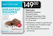 Total Lean Breakfast Squares Cinnamon Bun,Oatmeal Chocolate Chip And Strawberry & Cream-5 x 50g Bars