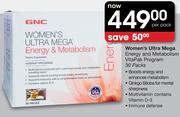 Women's Ultra Mega Energy And Metabolism Vitapak Program-30 Pack
