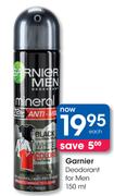 Garnier Deodorant For Men-150ml Each