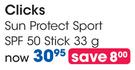 Clicks Sun Protect Sport SPF 50 Stick-33g