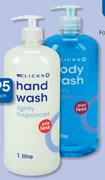 Clicks Body Wash Or Hand Wash-1L Each