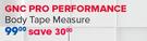 GNC Pro Performance Body Tape Measure