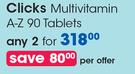 Clicks Multivitamin A-Z 90 Tablets-For 2