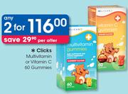 Clicks Multivitamin Or Vitamin C 60 Gummies-For 2
