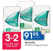 Nicorette 30 Mint Or Regular Gums-Per Pack