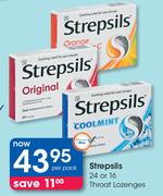 Strepsils 24 Or 16 Throat Lozenges-Per Pack