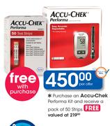 Accu Chek Performa Kit Free 50 Strips