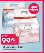 Clicks Made 4 Baby 480 Baby Wipes-Per Pack